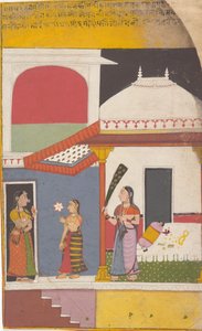 صفحة من جارلاند سلسلة Ragamala المتفرقة من وسائط موسيقية ، كاليفورنيا. 1710. بواسطة غير معروف