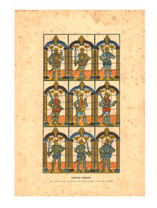 نافذة مطلية ، اثنان من الساكسن إيرل من ميرسيا ، وسبعة نورمان إيرل من تشيستر ، c1845 بواسطة غير معروف
