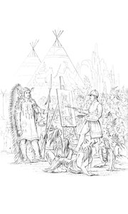 رسم صورة لأميركي أصلي ، 1841 بواسطة غير معروف