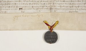 Papal Bull confirming charter of Bishop Henry Wardlaw, recto بواسطة غير معروف