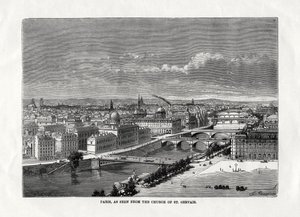 باريس ، كما رأينا من كنيسة سانت جيرفايس ، فرنسا ، 1879 بواسطة غير معروف