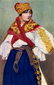 امرأة فلاحية ترتدي الزي الوطني ، تشيكوسلوفاكيا ، 1922 بواسطة غير معروف