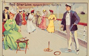 ربط الوتد على متن سفينة ركاب ريد ستار ، 1907. بواسطة غير معروف