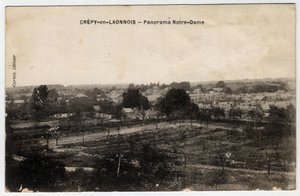 Picardy ، Aisne (02) ، Crepy in Laonnois (Crepy-en-Laonnois): بانوراما نوتردام - بطاقة بريدية أواخر القرن التاسع عشر وبداية القرن العشرين بواسطة غير معروف