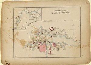 مخطط سيفاستوبول بمساره وتحصيناته ، ج. 1858 بواسطة غير معروف