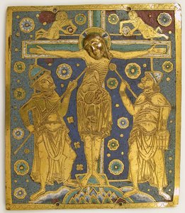 لوحة عليها صلبه بين لونجينوس وستيفاتون والتشخيصات ... ، ألماني ، c1200. بواسطة غير معروف