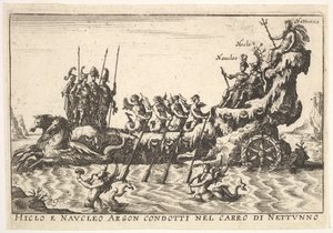 اللوحة 9: قاد Argonauts Hicleus و Naucleus في تعويم Neptune Hicleo e Naucleo Argo ... ، 1664. بواسطة غير معروف