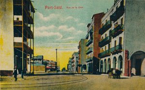 بورسعيد. Rue de la Gare ، c1900 بواسطة غير معروف
