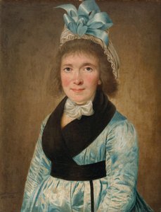 صورة لامرأة في ثوب أزرق ، 1799 بواسطة غير معروف