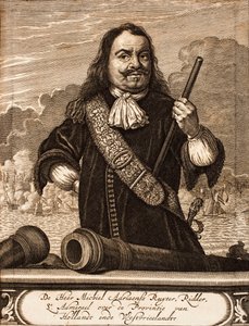 صورة لميشيل دي رويتر 1607-1676 من: موقع الحرب ، 1675. بواسطة غير معروف