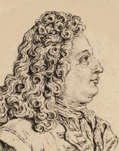 صورة شخصية للملحن مارين ماريه 1656-1728. بواسطة غير معروف