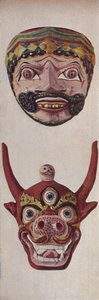الثقافات البدائية في أقنعة الطقوس والمهرجانات - قناع المهرجان وقناع وجه البقر ، c1935 بواسطة غير معروف