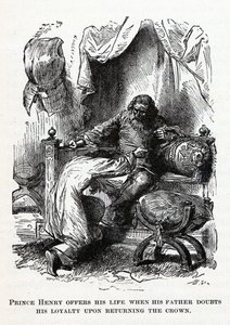 يقدم الأمير هنري حياته عندما يشك والده في ولائه عند إعادة التاج ، 1882 بواسطة غير معروف