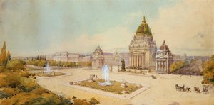 مشروع مركز المعارض الكبير ، باريس ، 1893 بواسطة غير معروف