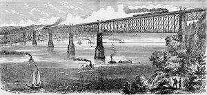 الجسر المقترح عبر هدسون في بوكيبسي ، 1883 بواسطة غير معروف