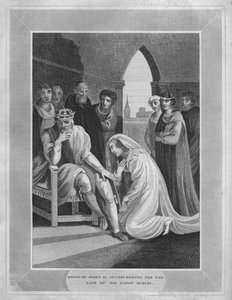 ملكة ريتشارد الثاني. التدخل من أجل حياة السير سيمون بورلي ، 1838 بواسطة غير معروف