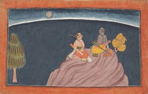 راما ولاكشمانا على جبل بافاراسانا: فوليو من سلسلة شانغري رامايانا ... ، c1690-1710. بواسطة غير معروف