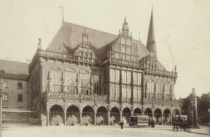 قاعة المدينة في بريمن. حوالي عام 1900 بواسطة غير معروف
