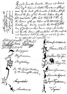 نسخة مصغرة من معاهدة بين القبائل البريطانية والأمريكية الأصلية ، 1769 ، c1880 بواسطة غير معروف