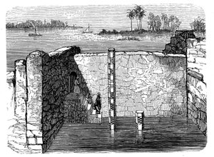 بقايا مقياس النيل ، جهاز قديم لقياس الفيضان السنوي للنيل ، c1885 بواسطة غير معروف