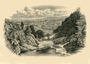 مشهد النهر في Pont-Y-Cyffing ، c1890. بواسطة غير معروف