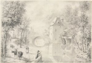 طريق الجسر القديم ، 1800s. بواسطة غير معروف