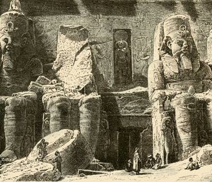 معابد الصخور في أبوسيمبل ، 1890. بواسطة غير معروف