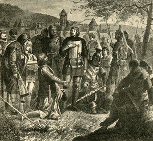 رودولف من هابسبورغ يتلقى أخبارا عن انتخابه كسيادة لألمانيا 1273 ، 1890. بواسطة غير معروف