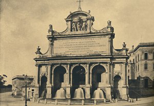 روما - نافورة قناة بول الخامس ، التي أقيمت من تصاميم فونتانا في 1612 ، 1910 بواسطة غير معروف