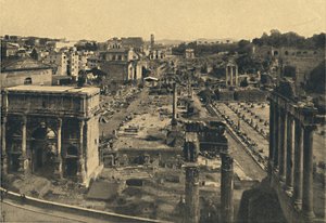 روما - منظر عام للمنتدى الروماني ، 1910. بواسطة غير معروف