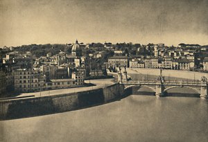روما - منظر لجسر فيكتور عمانويل الجديد ، 1910 بواسطة غير معروف