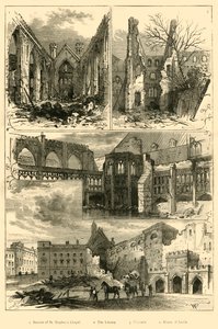 أنقاض مجلسي البرلمان ، 1881. بواسطة غير معروف