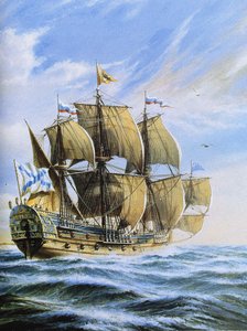 سفينة روسية من خط بولتافا 1712 بواسطة غير معروف