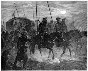 الجرحى الروس يغادرون بليفنا ، الحرب الروسية التركية ، 1877-1878 ، 1900 بواسطة غير معروف