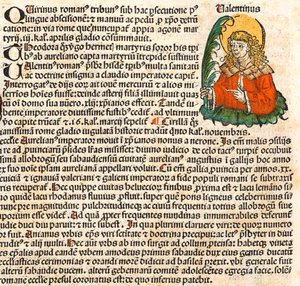 القديس فالنتين من تاريخ نورنبرغ ، 1493 بواسطة غير معروف