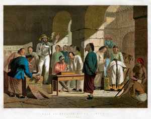 بيع السلع الإنجليزية ، كانتون ، 1858 بواسطة غير معروف