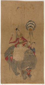 سامانتابهادرا على فيل مع اثنين من الحاضرين ، 1392-1910. بواسطة غير معروف