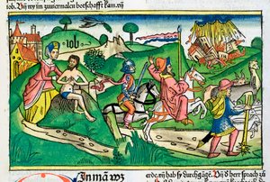 مشهد من كتاب أيوب بواسطة غير معروف
