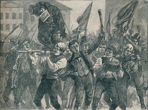 مشهد في أعمال الشغب في بلفاست ، القرن التاسع عشر 1906. بواسطة غير معروف