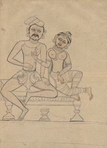زوجين جالسين ، ج. 1800. بواسطة غير معروف