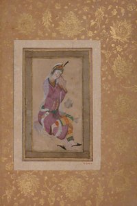 امرأة جالسة تجعد شعرها ، أواخر القرن السادس عشر وأوائل القرن السابع عشر. بواسطة غير معروف