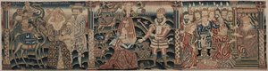 جزء من إفريز مطرز: لقاء ريبيكا إسحاق ، اجتماع أبيجيل ديفيد ، 1625-1649. بواسطة غير معروف