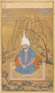 شاه طهماسب الأول 1514-1576 جالسًا في منظر طبيعي ، ج. 1575. بواسطة غير معروف