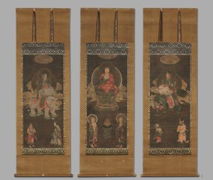 Shakyamuni Triad: بوذا حضره مانجوشري وسامانتابهادرا ، أواخر القرن الثالث عشر. بواسطة غير معروف
