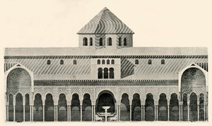 الارتفاع الجانبي لمحكمة الأسود والنافورة ، القرن التاسع عشر ، 1907. بواسطة غير معروف