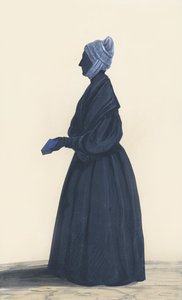صورة ظلية للسيدة أموري ، أخت كاثرين روبنسون ، حوالي 1835-40 (قلم وحبر على ورق) بواسطة غير معروف