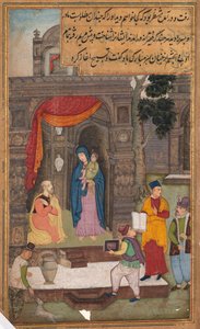 Simeon Kneels أمام مريم ويسوع بعد التعرف عليهم ، من مرآة القداسة ... ، 1602- بواسطة غير معروف