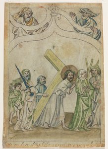 ورقة واحدة من Biblia Pauperum: المسيح توج الأشواك ، ج. 1410. بواسطة غير معروف