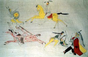محاربو سيوكس في المعركة ، c1890 بواسطة غير معروف