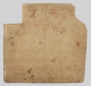 رسم تخطيطي للخيول في القرن السابع عشر. بواسطة غير معروف